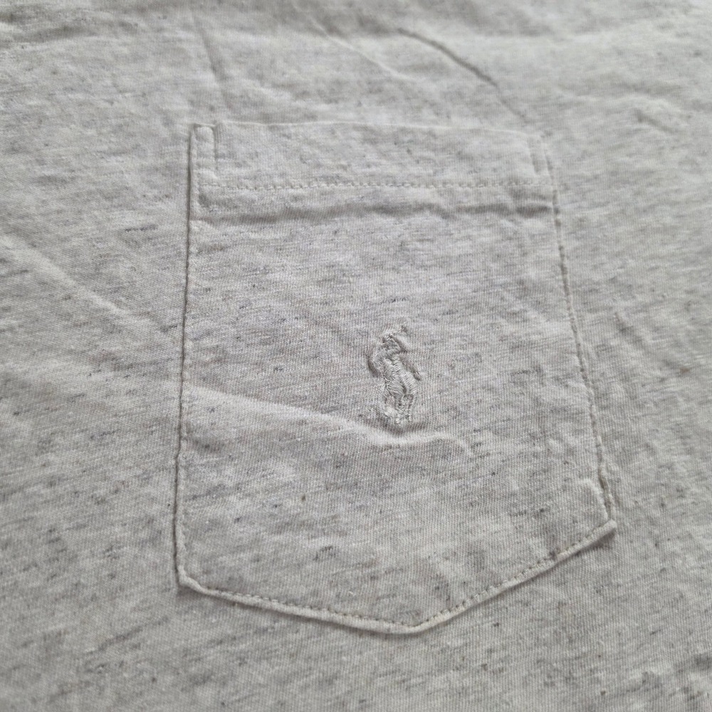 Polo Ralph Lauren Pocket T-Shirt Mens XL Oatmeal Heather Linen Blend 4070 - Picture 2 of 9
